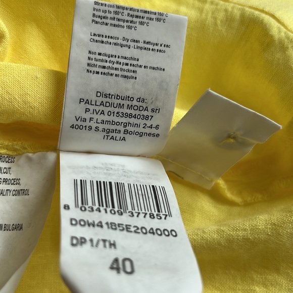 PALLADIUM MODA Yellow Linen and cotton dress by italian design 120%lino - Picture 9 of 10